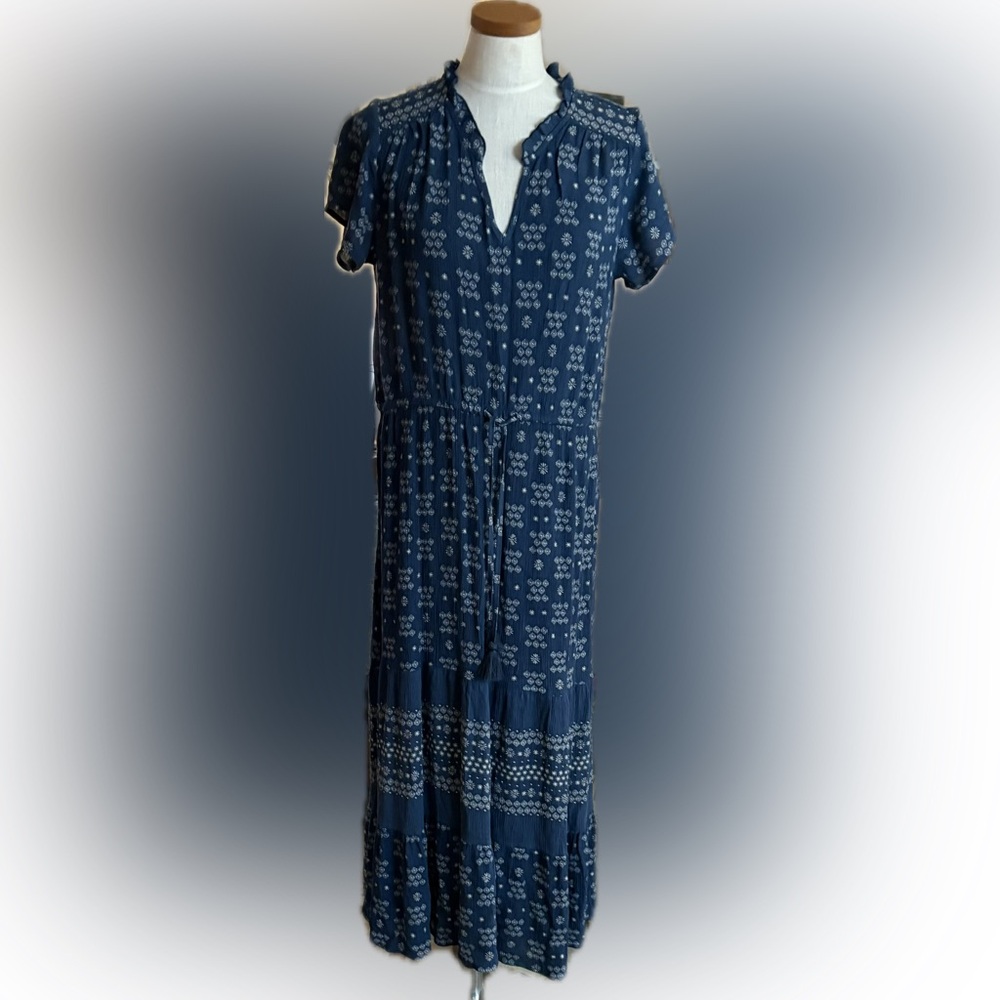 Sonoma Navy and White Patterned Maxidress NWT